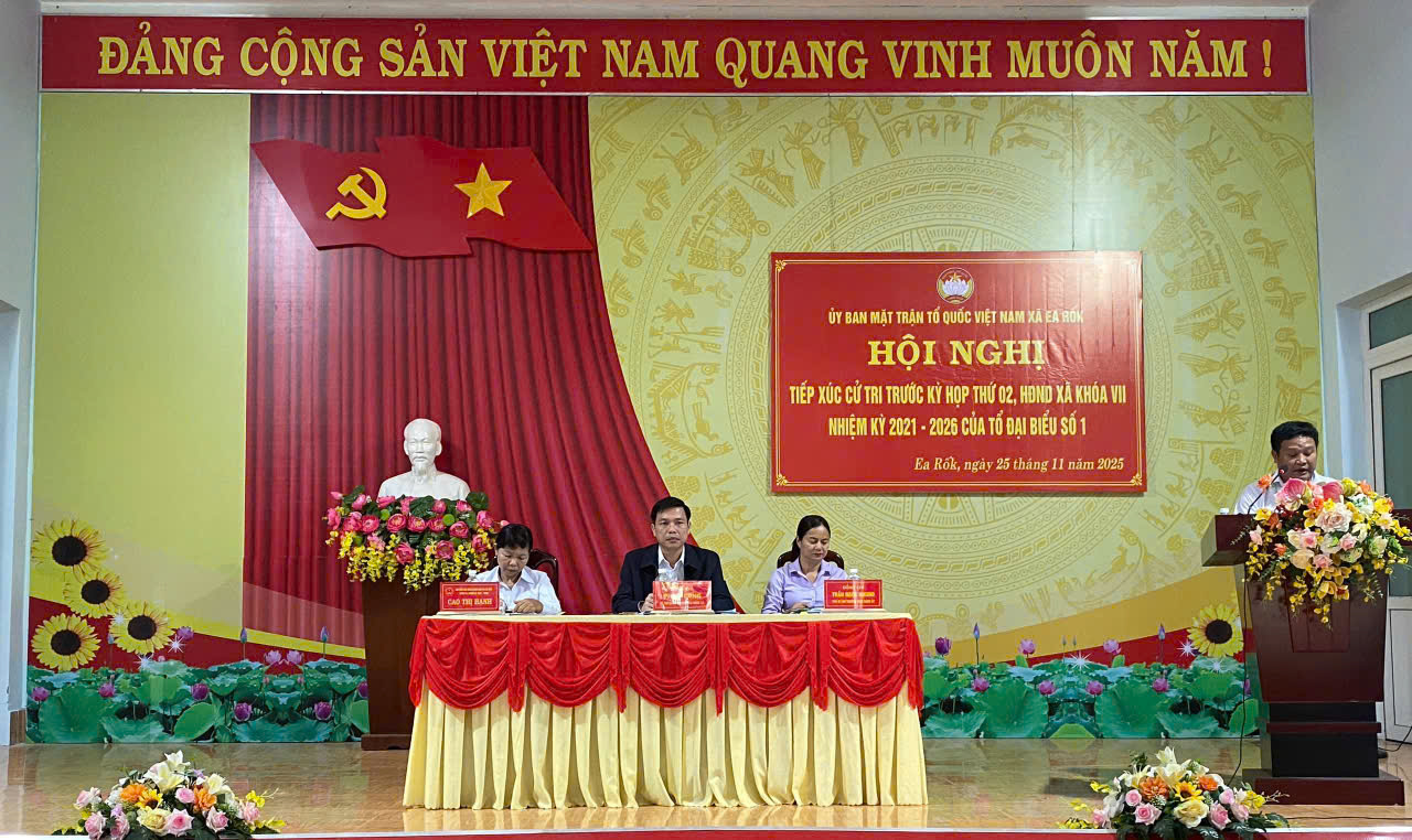 Hội nghị tiếp xúc cử tri trước Kỳ họp thứ hai, HĐND xã Ea Rốk khóa VII, nhiệm kỳ 2021–2026 tại khu vực I