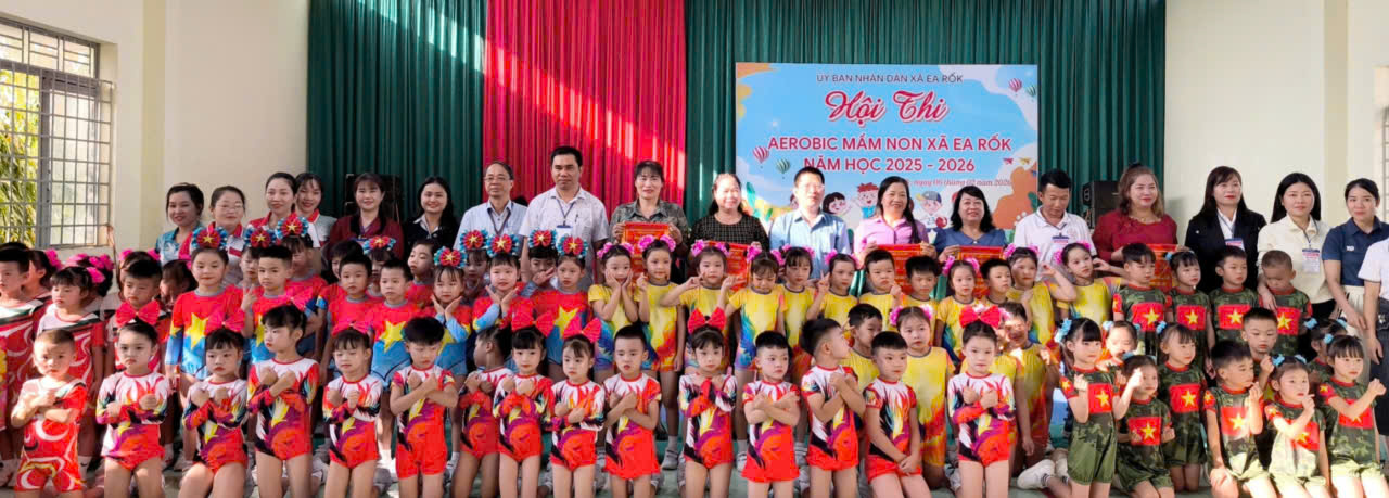Sôi nổi Hội thi Aerobic mầm non xã Ea Rốk lần thứ 1 năm 2026