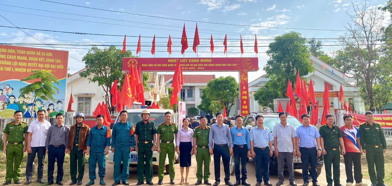 Xã Ea Rốk tổ chức ra quân tuyên truyền cuộc bầu cử đại biểu Quốc hội khóa XVI và đại biểu HĐND các cấp, nhiệm kỳ 2026 – 2031