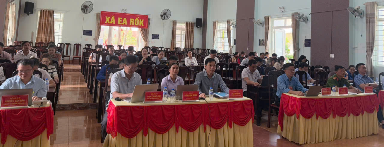 Xã Ea Rốk tham gia họp trực tuyến đánh giá, rút kinh nghiệm trước ngày bầu cử 15/3/2026