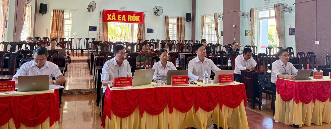 Xã Ea Rốk tham dự Hội nghị trực tuyến tổng kết công tác bầu cử đại biểu Quốc hội khóa XVI và đại biểu HĐND các cấp, nhiệm kỳ 2026-2031