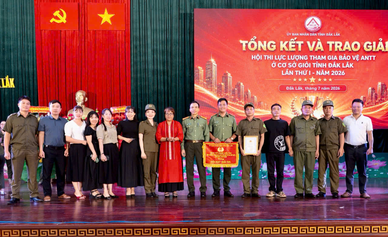 Xã Ea Rốk đạt giải Ba tại Hội thi lực lượng tham gia bảo vệ an ninh, trật tự ở cơ sở tỉnh Đắk Lắk năm 2026